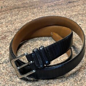 Saks Fifth Avenue Collection Black Textured Leather Men's Belt